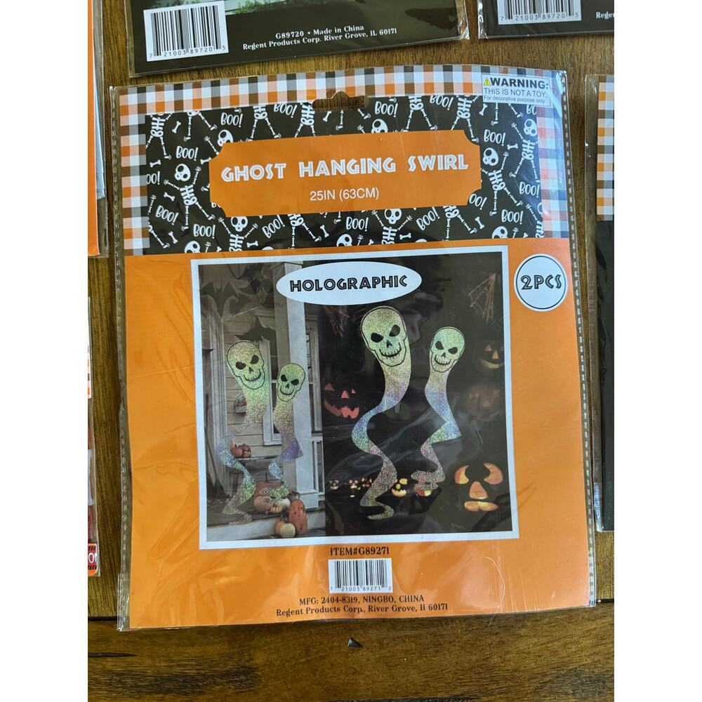 NWT Halloween Decor Lot Ghost Skeleton Zombie Leaf Bags Window Covers - Picture 5 of 7